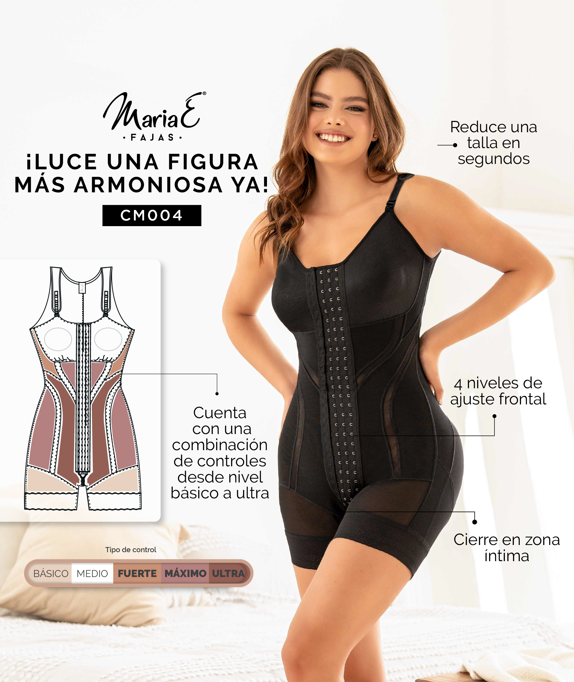 MariaE ME-0CM004 Different Compress Garment Short Body-suit